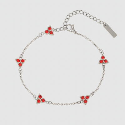 Red Clover Bracelet (Silver)