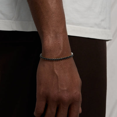 Tennis Black Bracelet (Zilver)