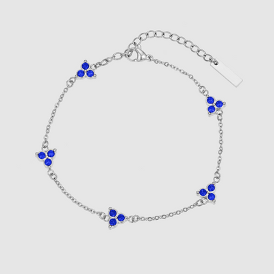 Blue Clover Bracelet (Silver)