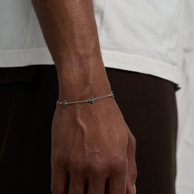 Green Clover Bracelet (Silver)