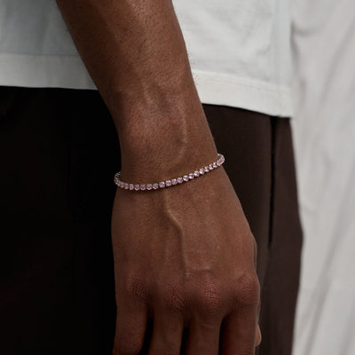 Tennis Pink Bracelet (Silver)