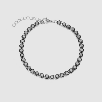 Tennis Black Bracelet (Zilver)